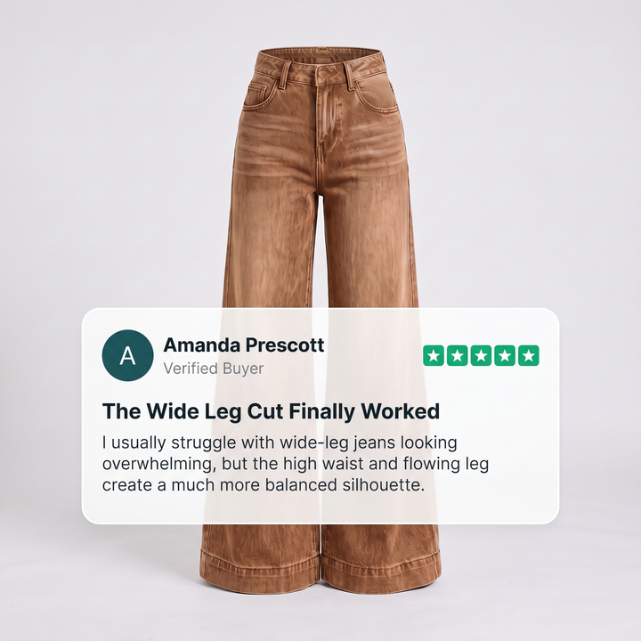 CLASSIC WIDE LEG DENIM PANTS
