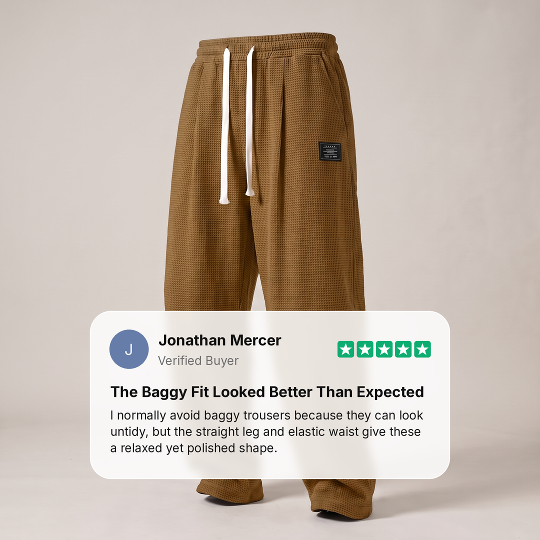 TEXTURED RELAXED FIT PANTS