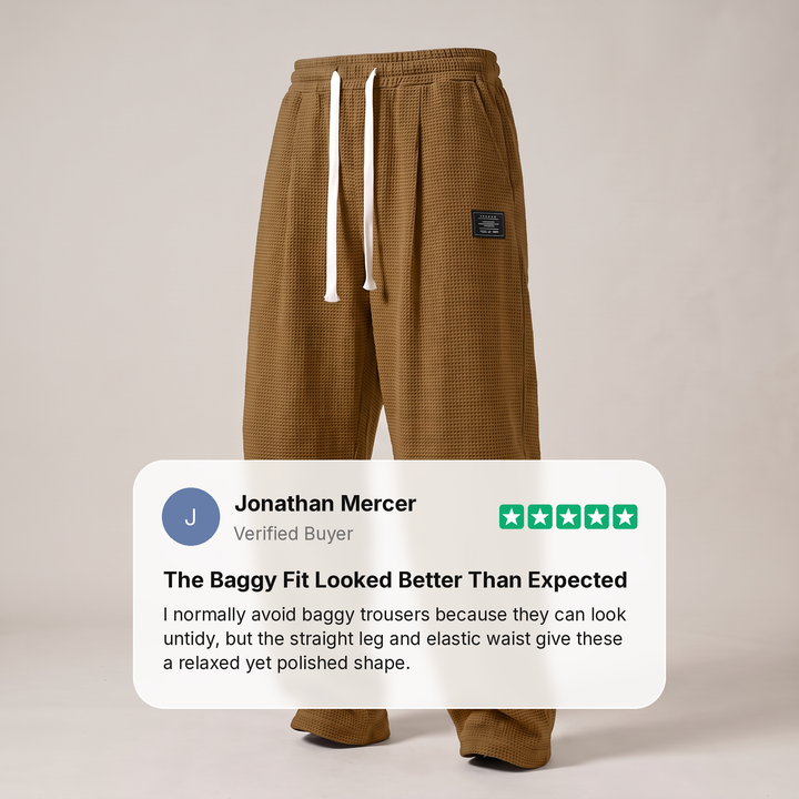 TEXTURED RELAXED FIT PANTS