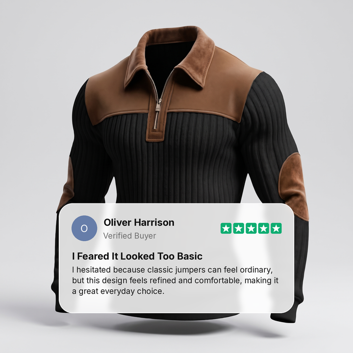 HERITAGE HALF ZIP KNIT SWEATER