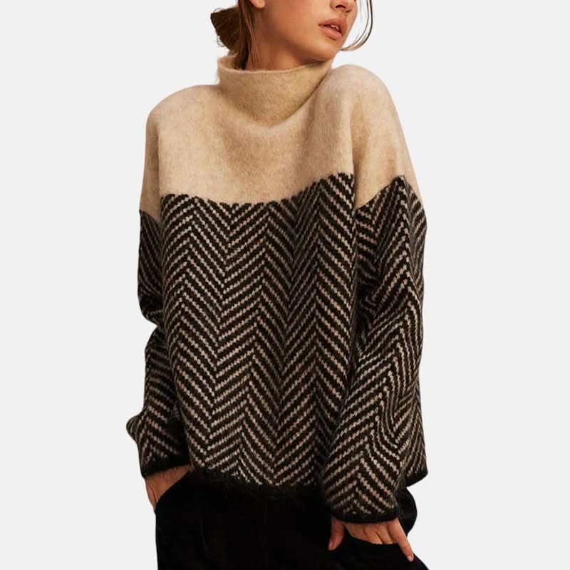 LILA HERRINGBONE KNIT SWEATER
