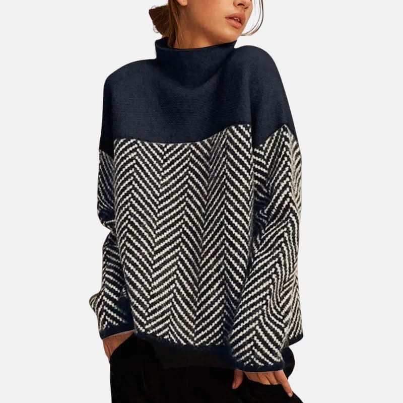 LILA HERRINGBONE KNIT SWEATER