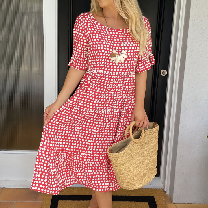 EVERLARK SHORT-SLEEVE MIDI DRESS