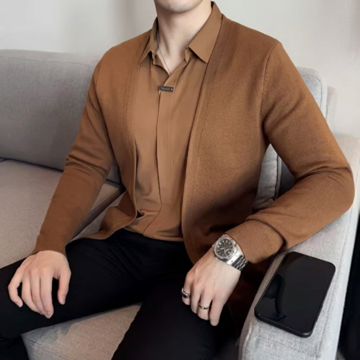 MERRITON LAYERED-COLLAR KNIT SWEATER