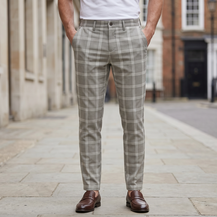 CHESTERFIELD SLIM-FIT CHECKED PANTS