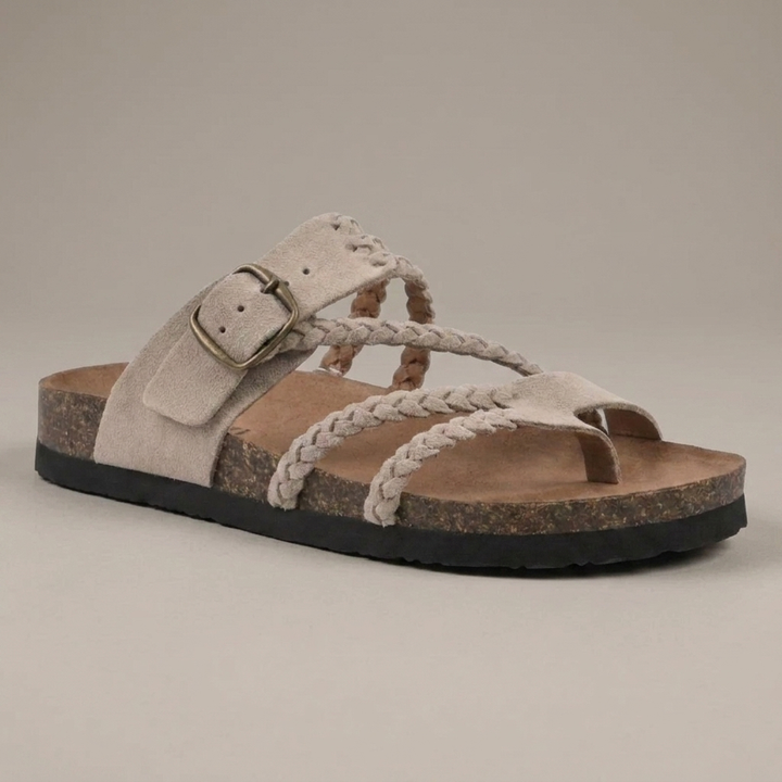 WYTHENDALE BRAIDED CORK SANDALS