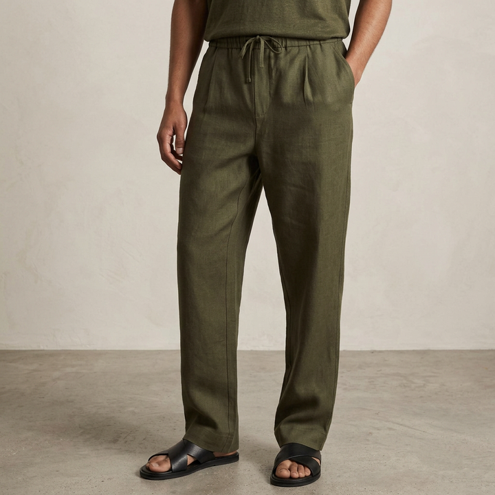 SOMERFORD PURE LINEN DRAWSTRING PANTS