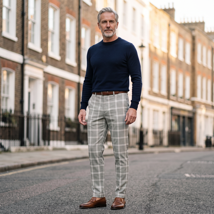 CHESTERFIELD SLIM-FIT CHECKED PANTS