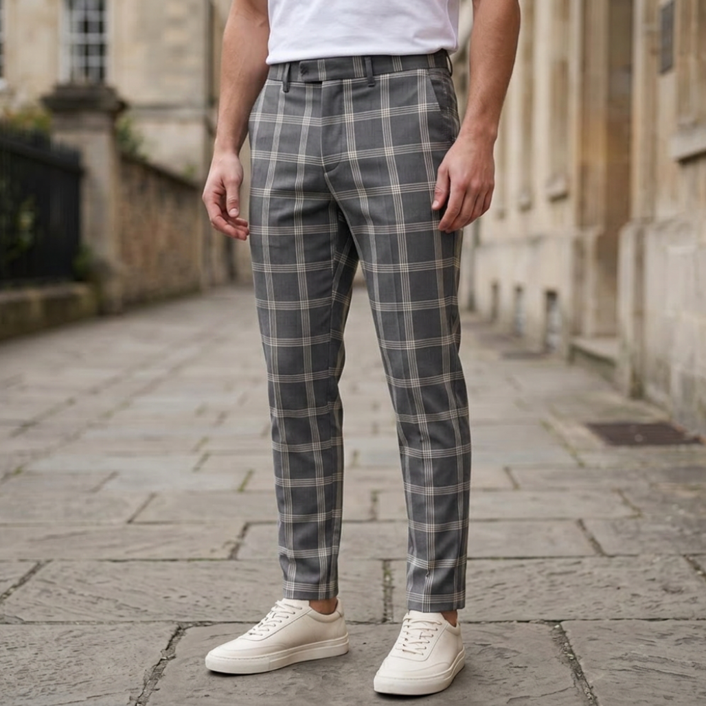 CHESTERFIELD SLIM-FIT CHECKED PANTS