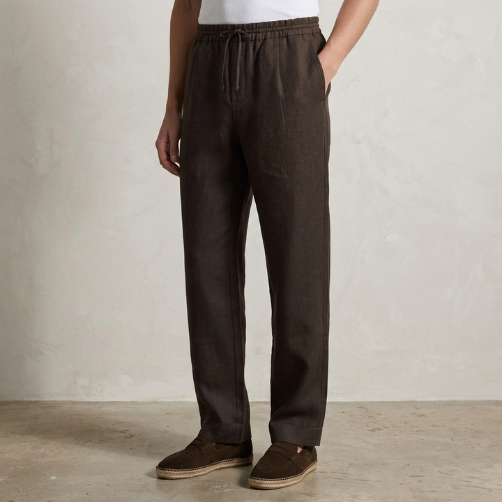 SOMERFORD PURE LINEN DRAWSTRING PANTS