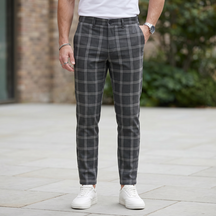 CHESTERFIELD SLIM-FIT CHECKED PANTS