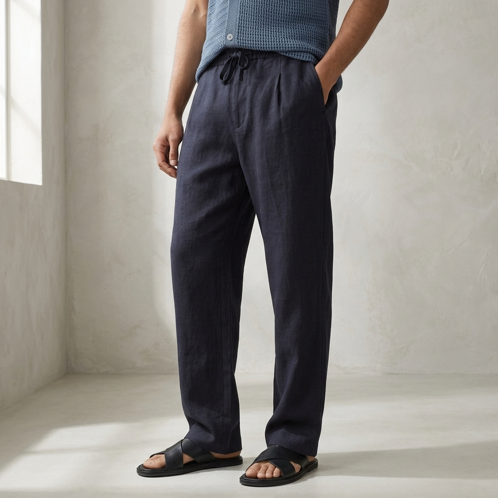 SOMERFORD PURE LINEN DRAWSTRING PANTS