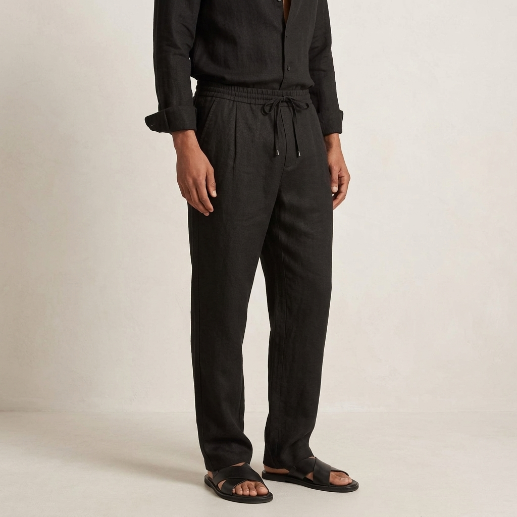 SOMERFORD PURE LINEN DRAWSTRING PANTS