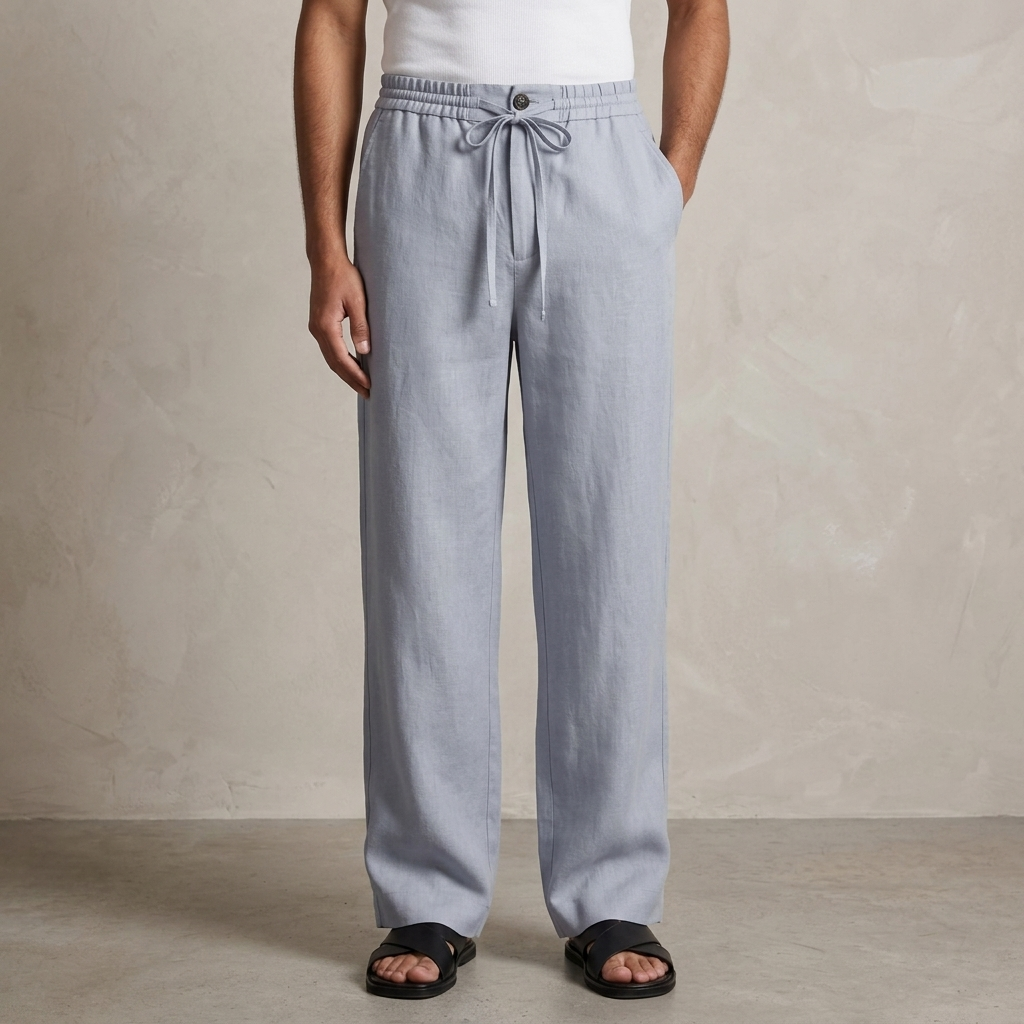 SOMERFORD PURE LINEN DRAWSTRING PANTS