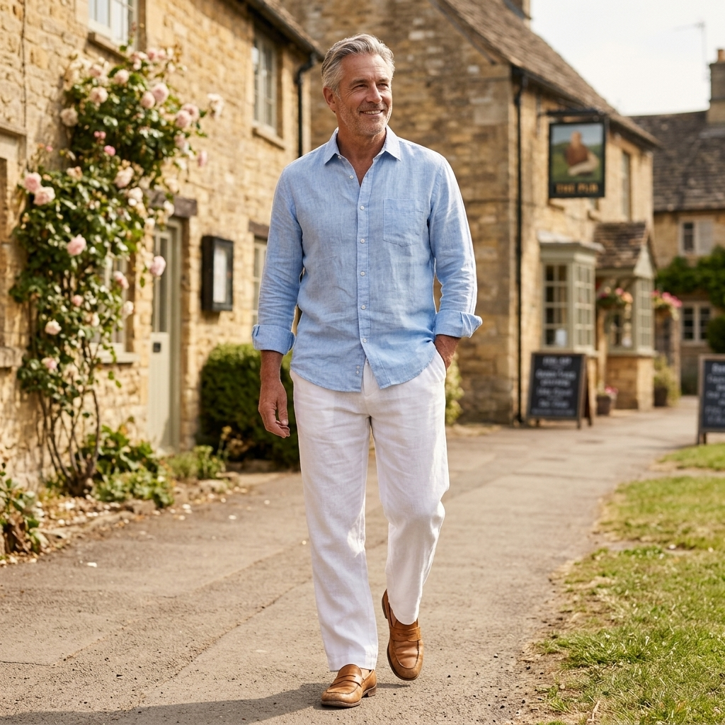 SOMERFORD PURE LINEN DRAWSTRING PANTS