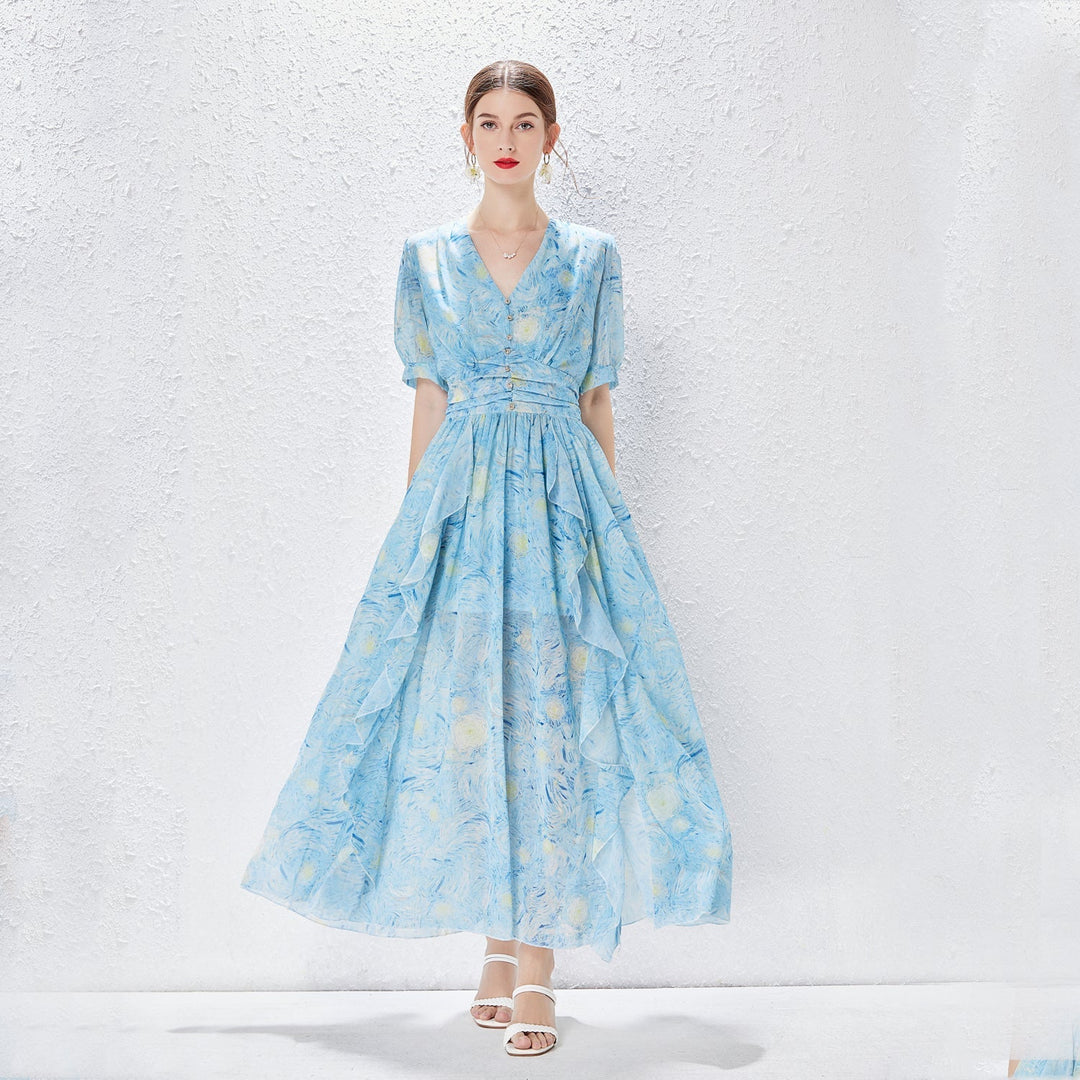 Starry Night Sleeveless Dreamy Long Dress