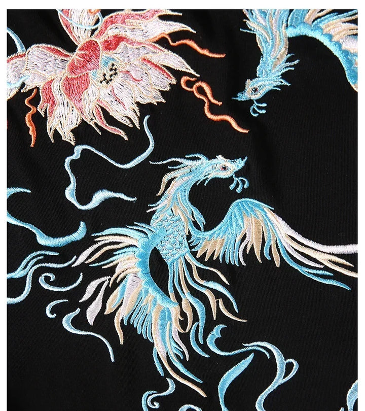 Embroidered Eternal Phoenix Dance T-shirt
