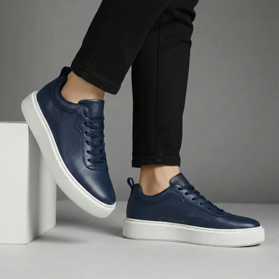 BROMLEY GRAINED LEATHER SNEAKERS
