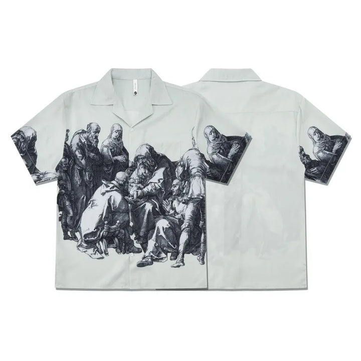Vintage Graphic Print Short-Sleeve Shirt