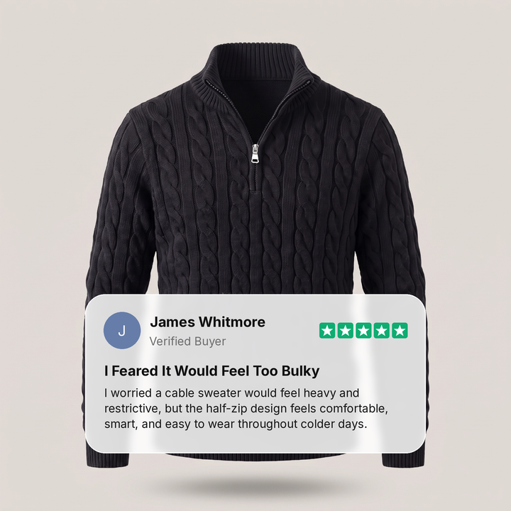PREMIUM CABLE KNIT COMFORT SWEATER