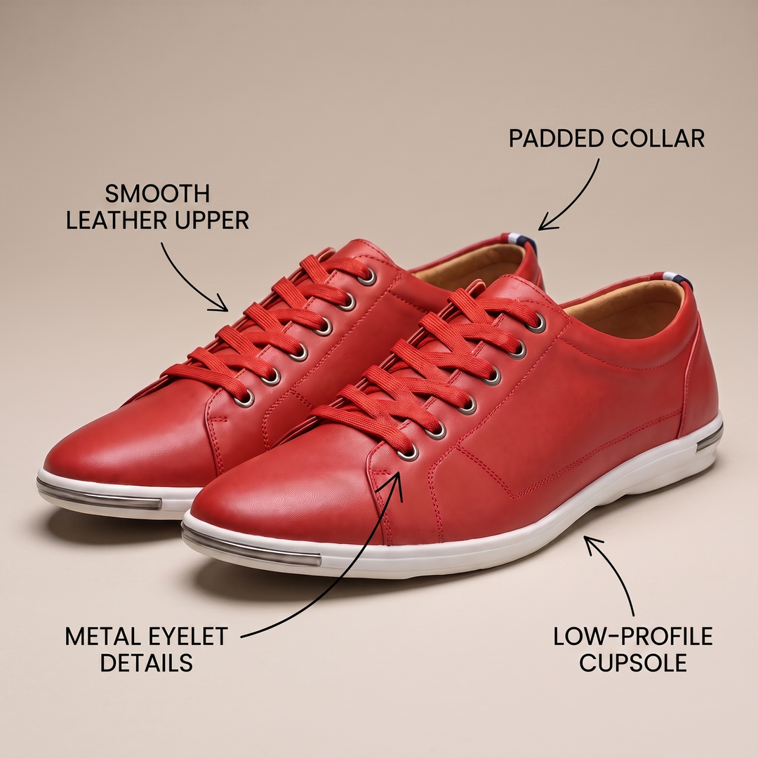 greySON LEATHER SNEAKERS