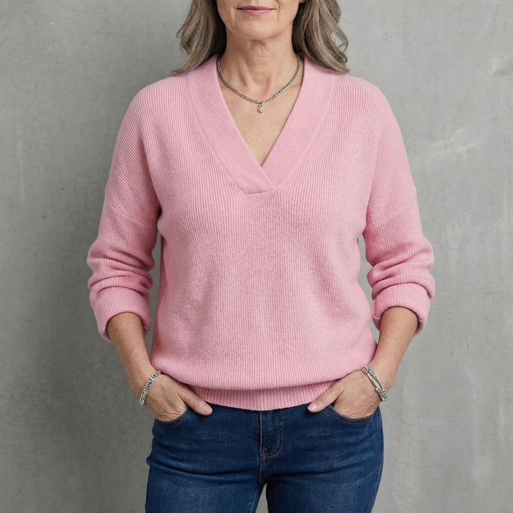 ROSEMERE RELAXED V-NECK KNIT