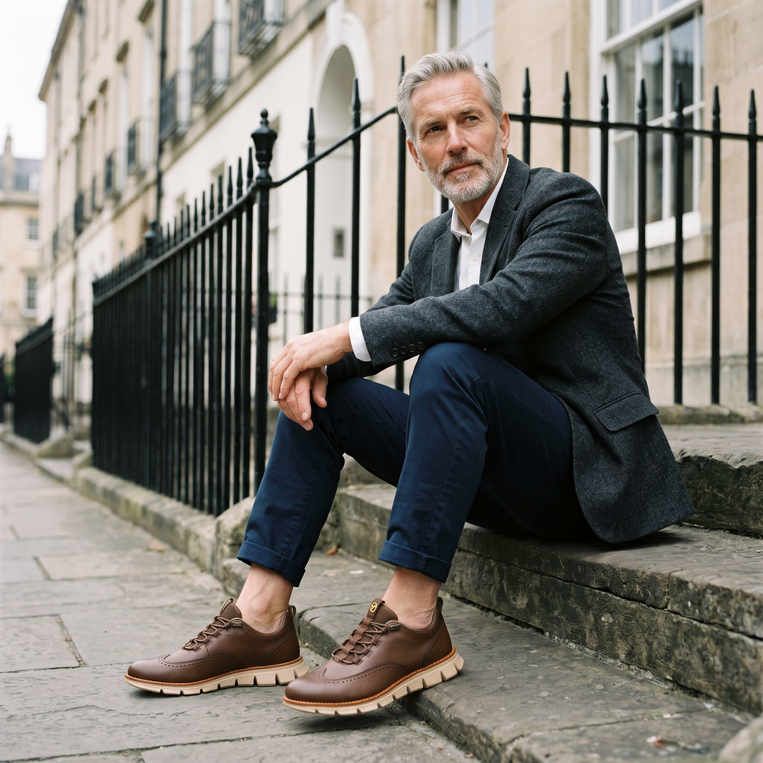 CAVENDISH WINGTIP LEATHER SNEAKERS