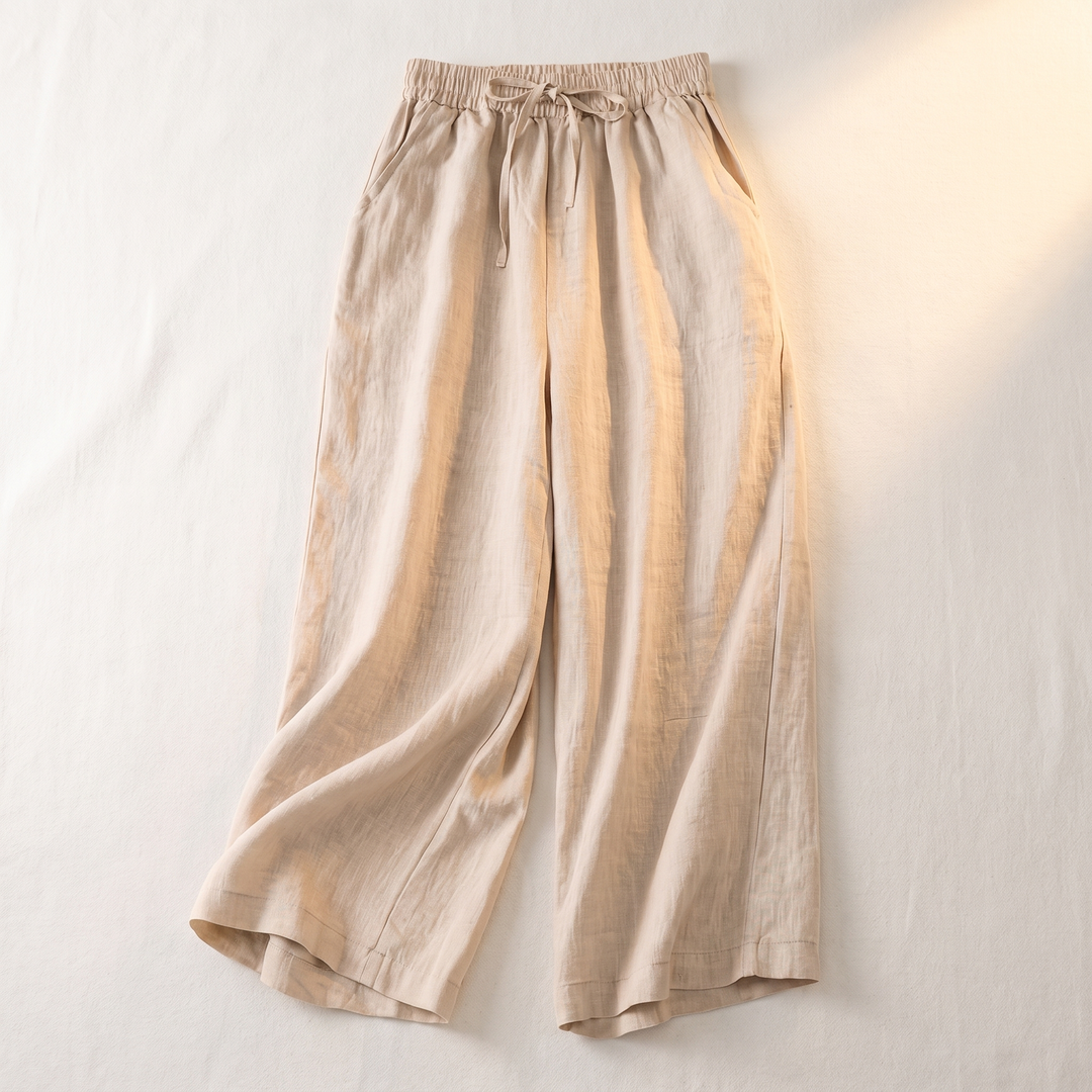 AVELINE DRAWSTRING LINEN PANTS