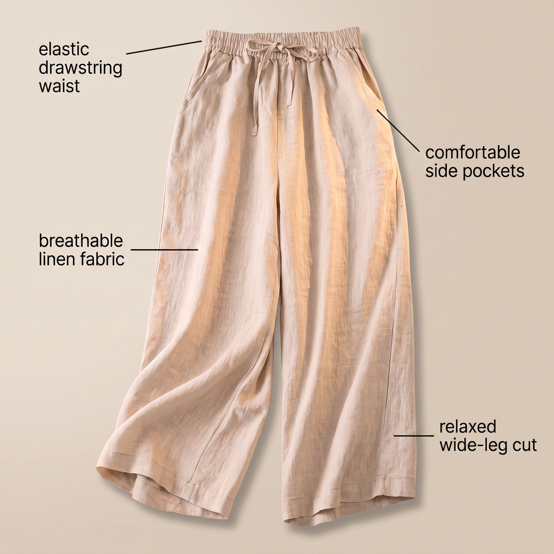 AVELINE DRAWSTRING LINEN PANTS