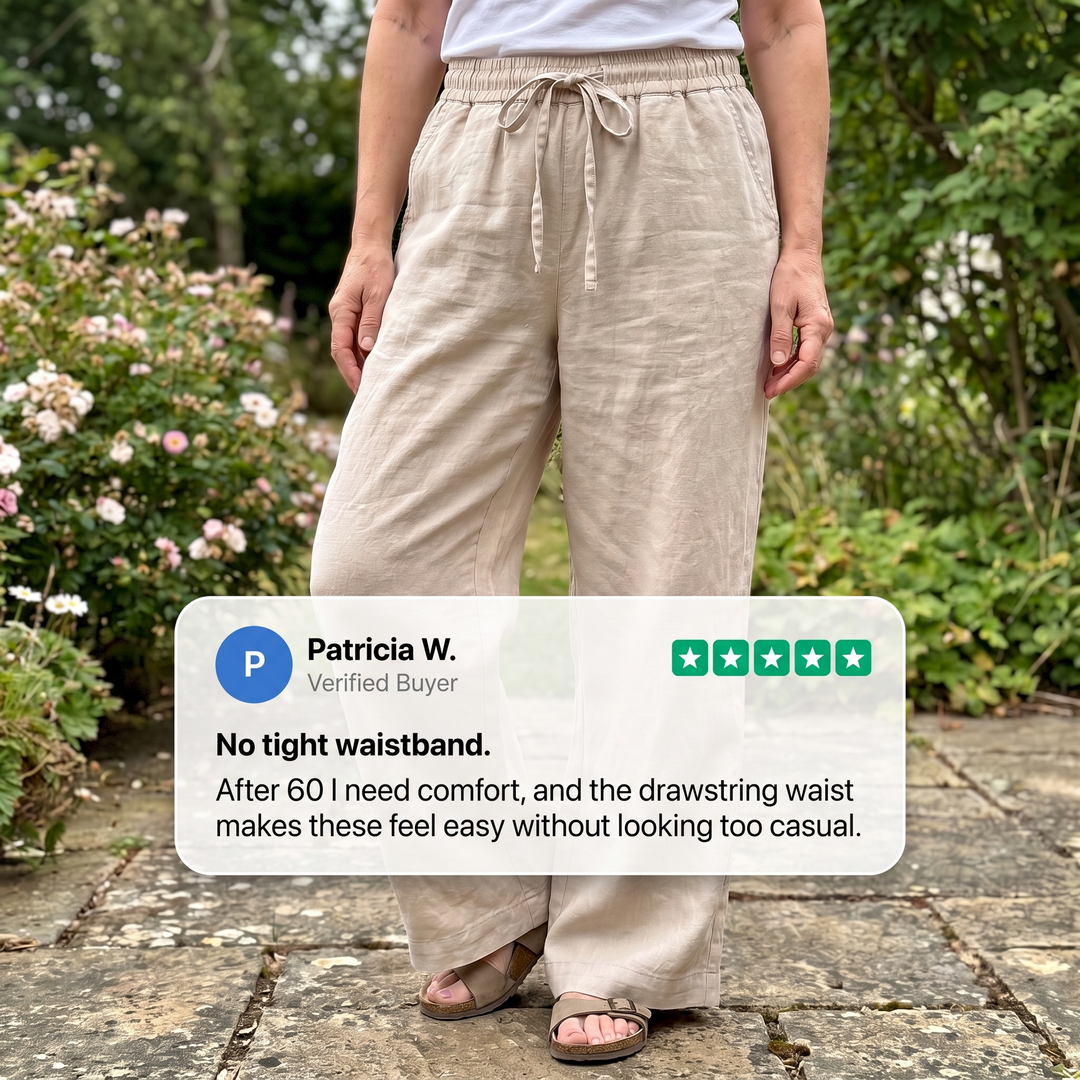AVELINE DRAWSTRING LINEN PANTS