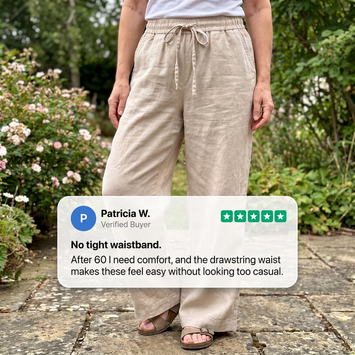 AVELINE DRAWSTRING LINEN PANTS