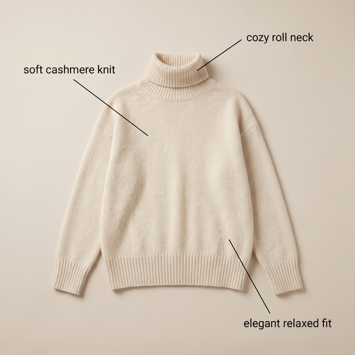 AMELIA SOFT KNIT ROLL NECK SWEATER