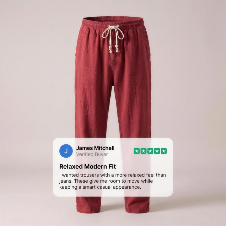 RELAXED LINEN BLEND PANTS