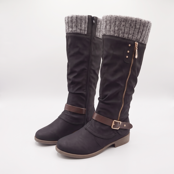 COSY KNIT TOP KNEE HIGH BOOTS