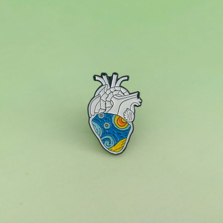 Starry Night Heart Enamel pin
