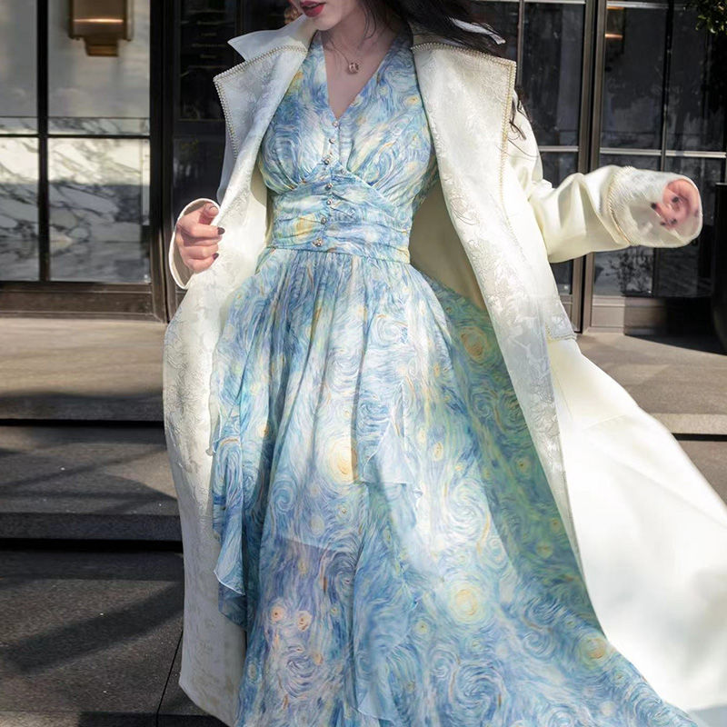 Van Gogh Starry Night dreamy long dress